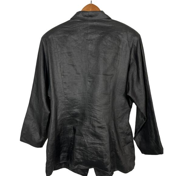 Vintage 80s Marpelli x Udo Oversized Jacket Offset Stripe Button Black - 42 - Picture 3 of 6